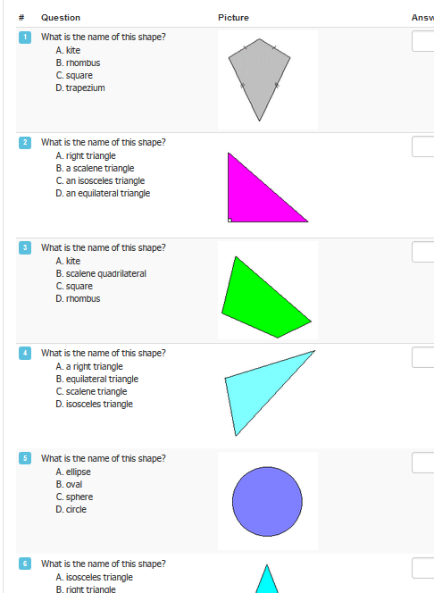 Example task on Plane Shapes